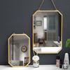 Nordic Wrought Iron Wall-Mounted Vanity Mirror for Bathroom or Dormitory
