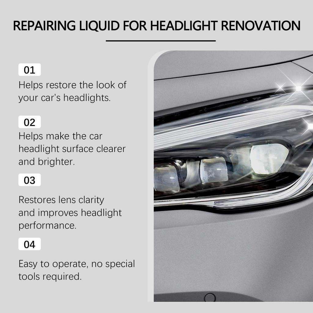 Car Headlight Chemical Polishing Agent Headlights Liquid Polymer Repair Fluid Scratch Remover Car Headlight Restoration Car Care