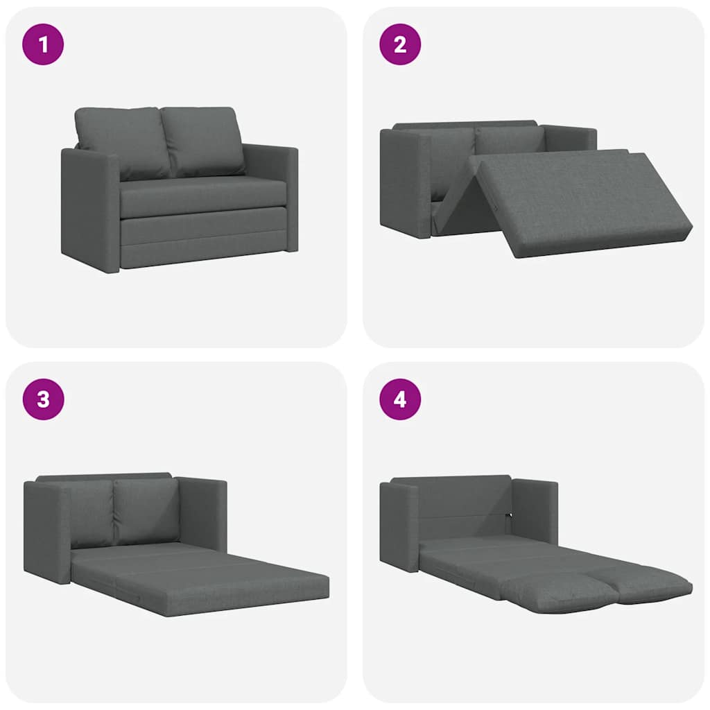 Floor Sofa with Sleep Function Dark Gray 112x174x55 cm Fabric