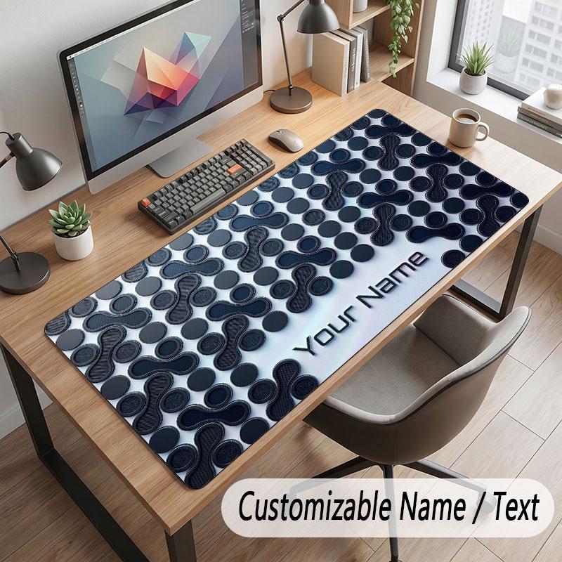 Abstract Geometric Theme Customized Mouse Pad Personalized Print Name Text Desk Mat For Home Office Table Decor