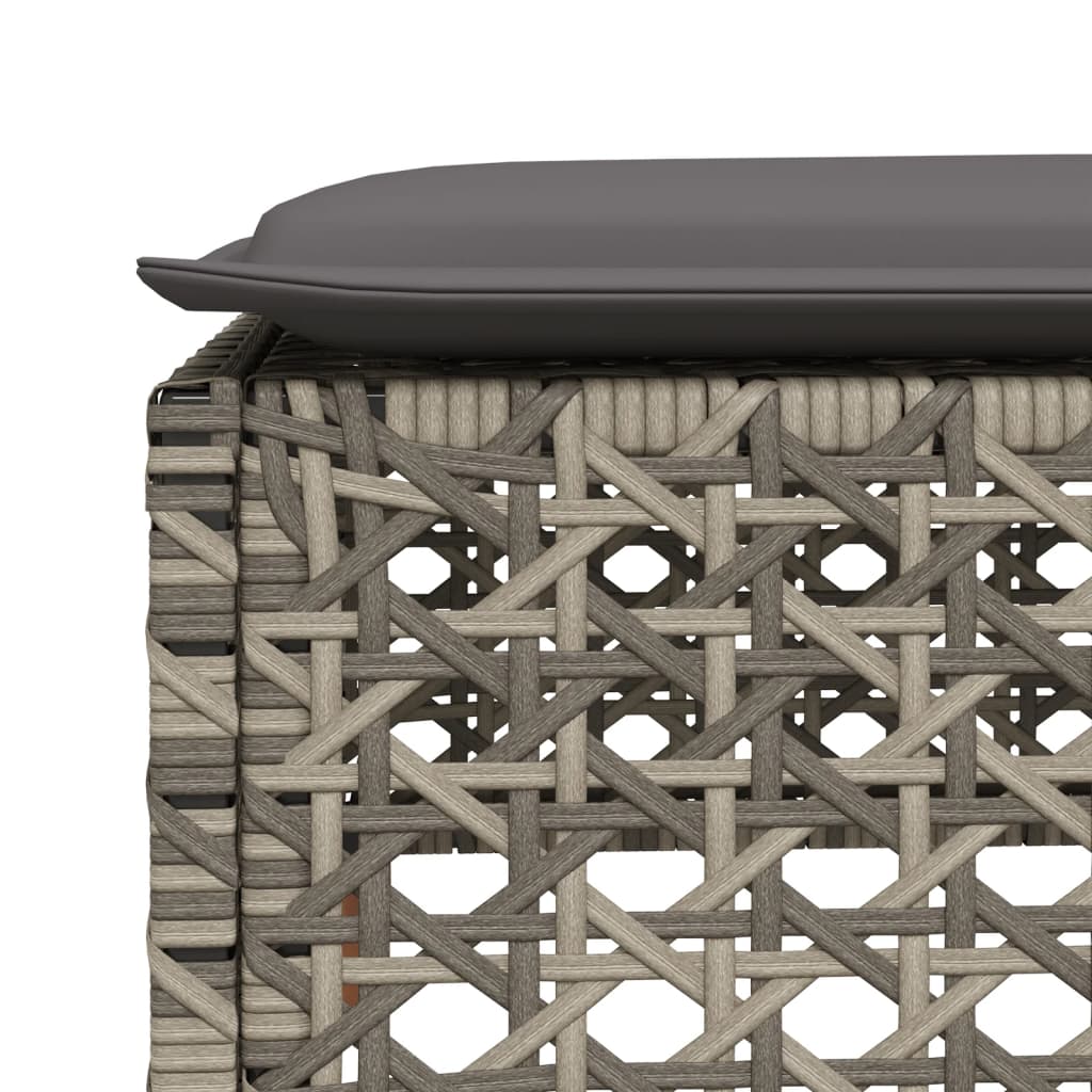 4 Piece Outdoor Sofa Set with Cushions Grey Poly Rattan