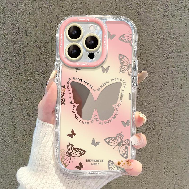 For IPhone 17 Mobile Phone Case for IPhone 14 Blooming Butterfly 13 Mirror 12pro Transparent Soft Edge Xs/15 Silicone