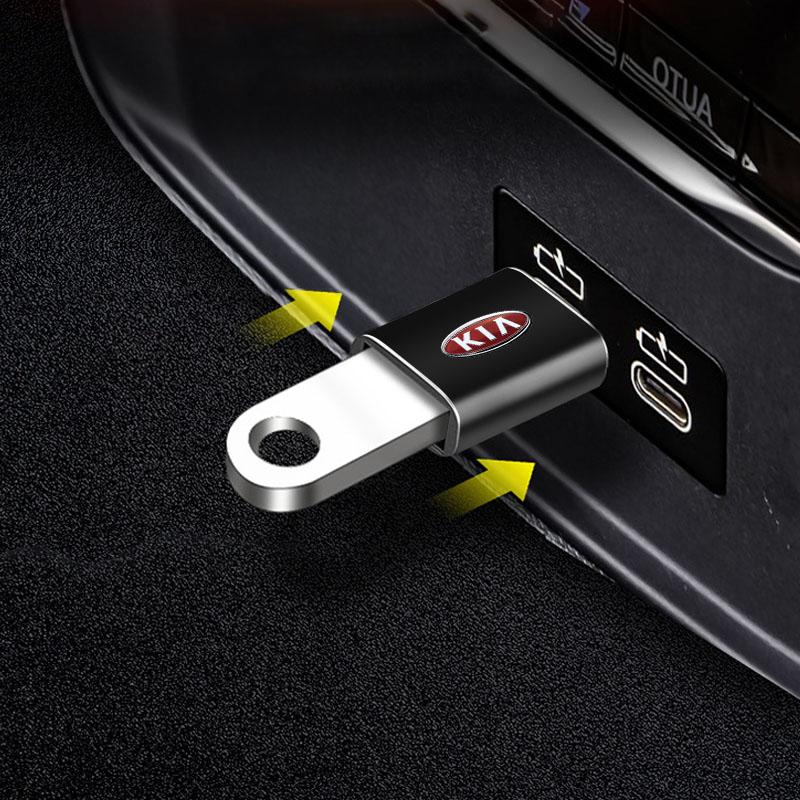 1 шт. Автомобильный USB Type-C Кабель-конвертер Зарядный адаптер Автоаксессуары Для Kia Rio Ceed Sportage Cerato Soul Sorento K2 K5 Flip