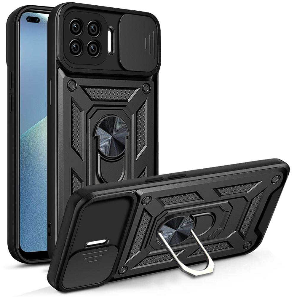Чехол для Oppo Reno4 Lite Чехол OPPO F17 Pro чехол oppo A93 4G Магнитное кольцо-держатель Бронированный чехол для телефона Защита камеры сдвижной задняя крышка