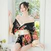 Sexy Lingerie Showa Art Kimono Seduction Deep V Private House Sexy Cos Nightgown Hollow Print Pajamas Women