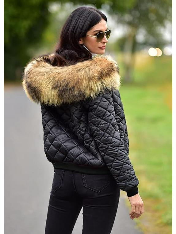 Женская куртка с капюшоном большого размера с хлопковой подкладкой - Европейский и американский стиль, короткая, теплая, подходит для осени и зимы