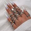European and American Fashion Women's Ring Personality Retro Alloy Snake Moon Sun 16-piece Set Ring