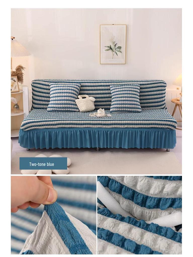 Эластичный однотонный чехол для дивана-кровати для раскладных диванов без подлокотников