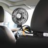 360° Rotatable Car Cooling Fan USB Powered Dual Fan Heads 3 Wind Speed Levels 12V Automotive Fan