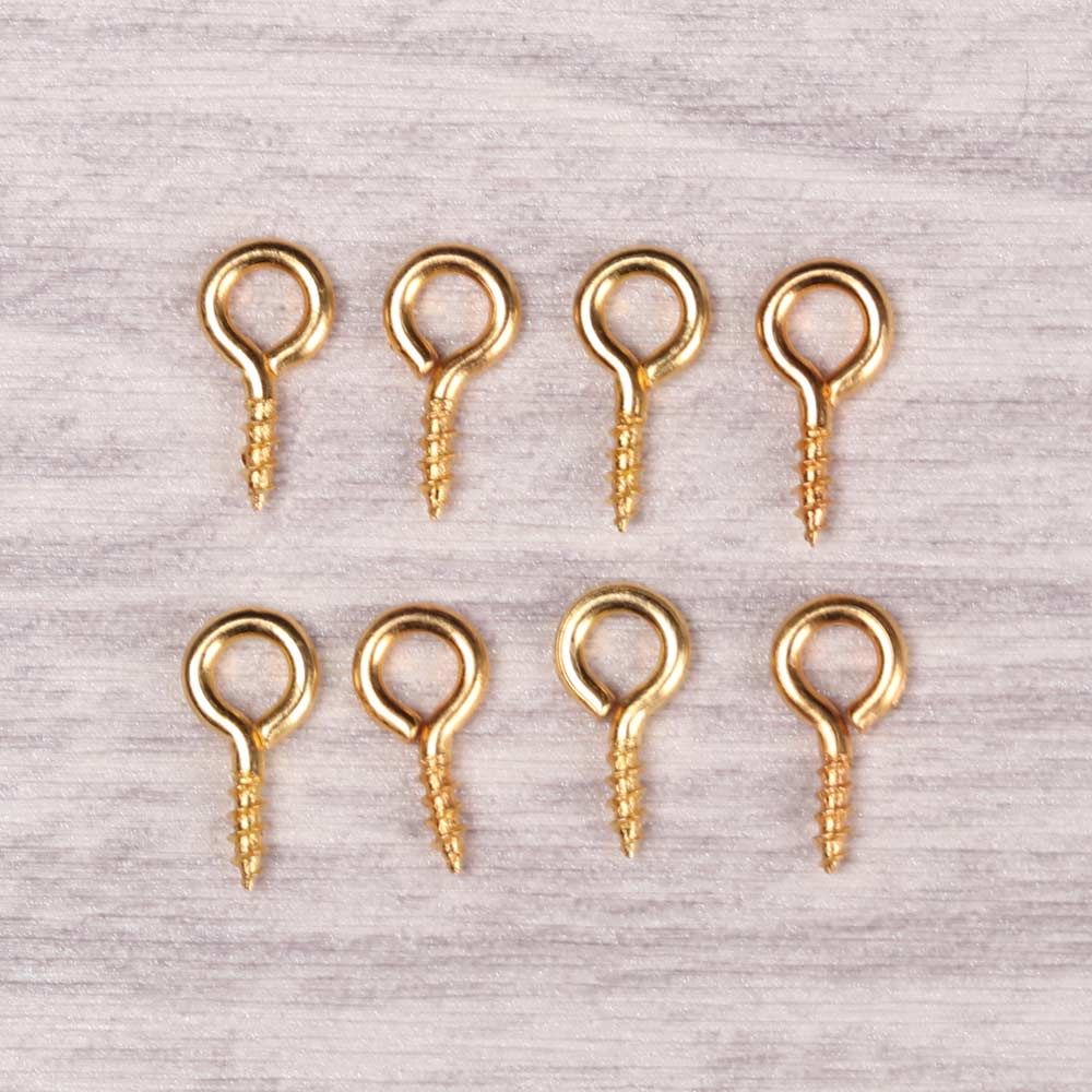 100pcs/pack Keychain Jewelry Beaded Pendant Sheep Eyes Nail DIY Screw Nail Threaded Peg