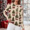 Women's Daily Casual Long-sleeved Printed O-neck Top
