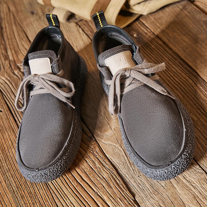 Мужские швейные туфли в стиле ретро, мягкие, ручной работы, повседневные, замшевые, нескользящие, классические, дышащие, удобные, без застежек, весна, лето, осень