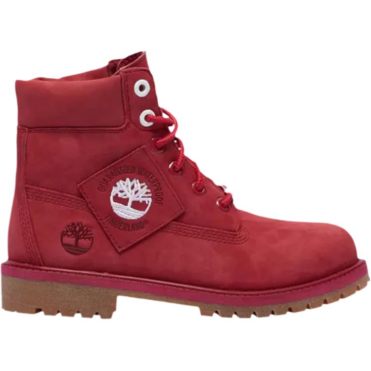 Timberland 6-дюймовые водонепроницаемые ботинки Премиум Junior Patch Pack - Темно-красные детские кроссовки TB0A2A9C-F41