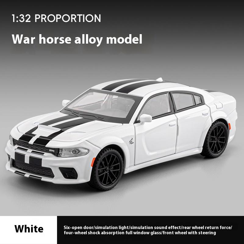 Масштабная модель автомобиля Dodge War Horse из литого сплава 1/32 со звуком и светом, амортизация колес, Игрушечная машина для детей, Подарок на день рождения для мальчиков