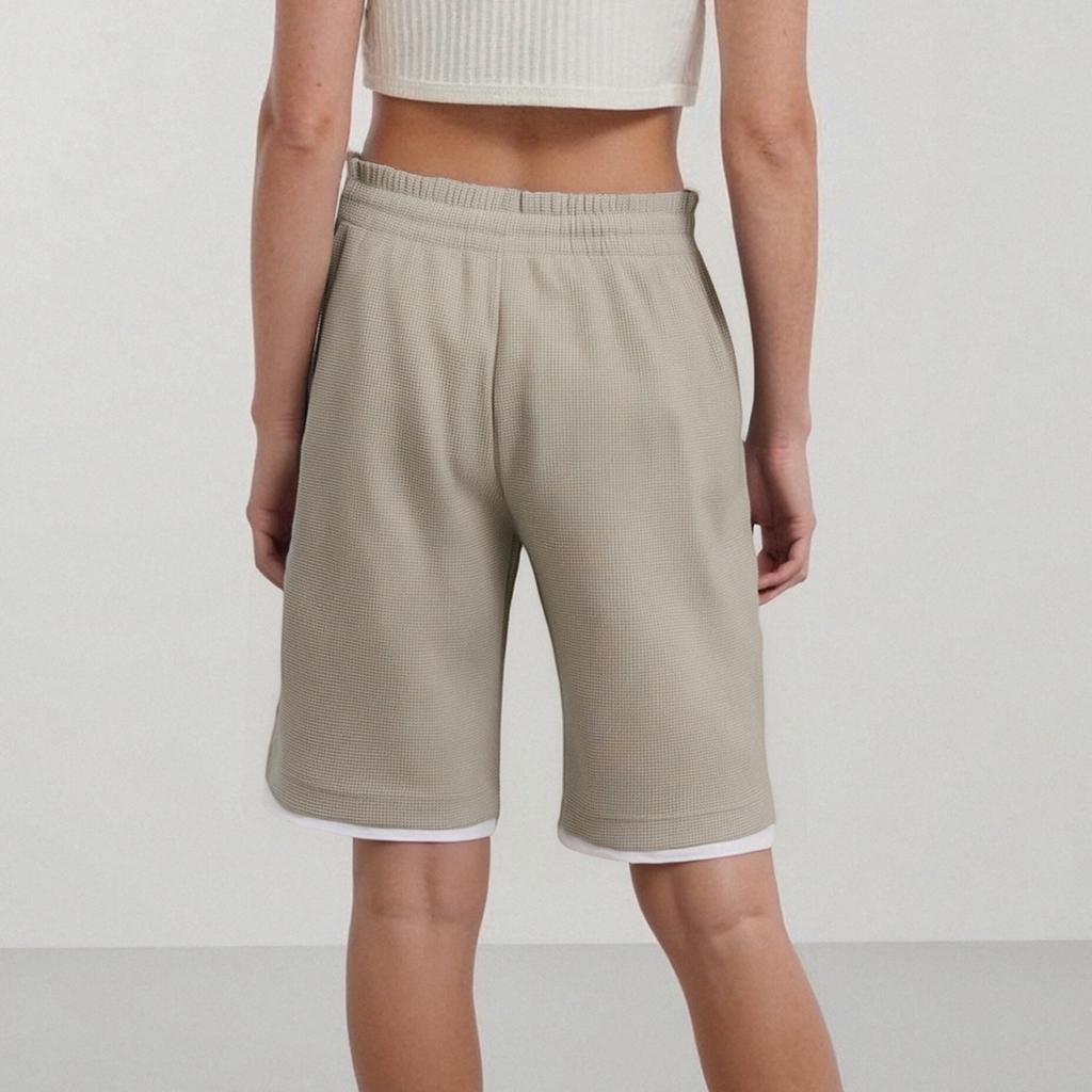 Женские спортивные шорты, повседневные свободные однотонные шорты с эластичной резинкой на талии