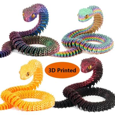 3D-печатная змея с вращающимися суставами, фигурки змеи, украшение для дома, офиса, настольное, ремесла, креативное, для дома, сада, ландшафтный дизайн, сделай сам, животное