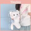 Cute Scarf White Cat Plush Doll Cartoon Shoulder Bag With Detachable Strap For Daily Use