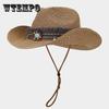 Европейский и американский этнический стиль ретро летняя дышащая соломенная шляпа с блестками и козырьком для женщин с ветрозащитной веревкой для путешествий на пляж