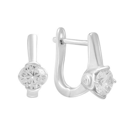 Серебряные серьги с фианитами (2138785)