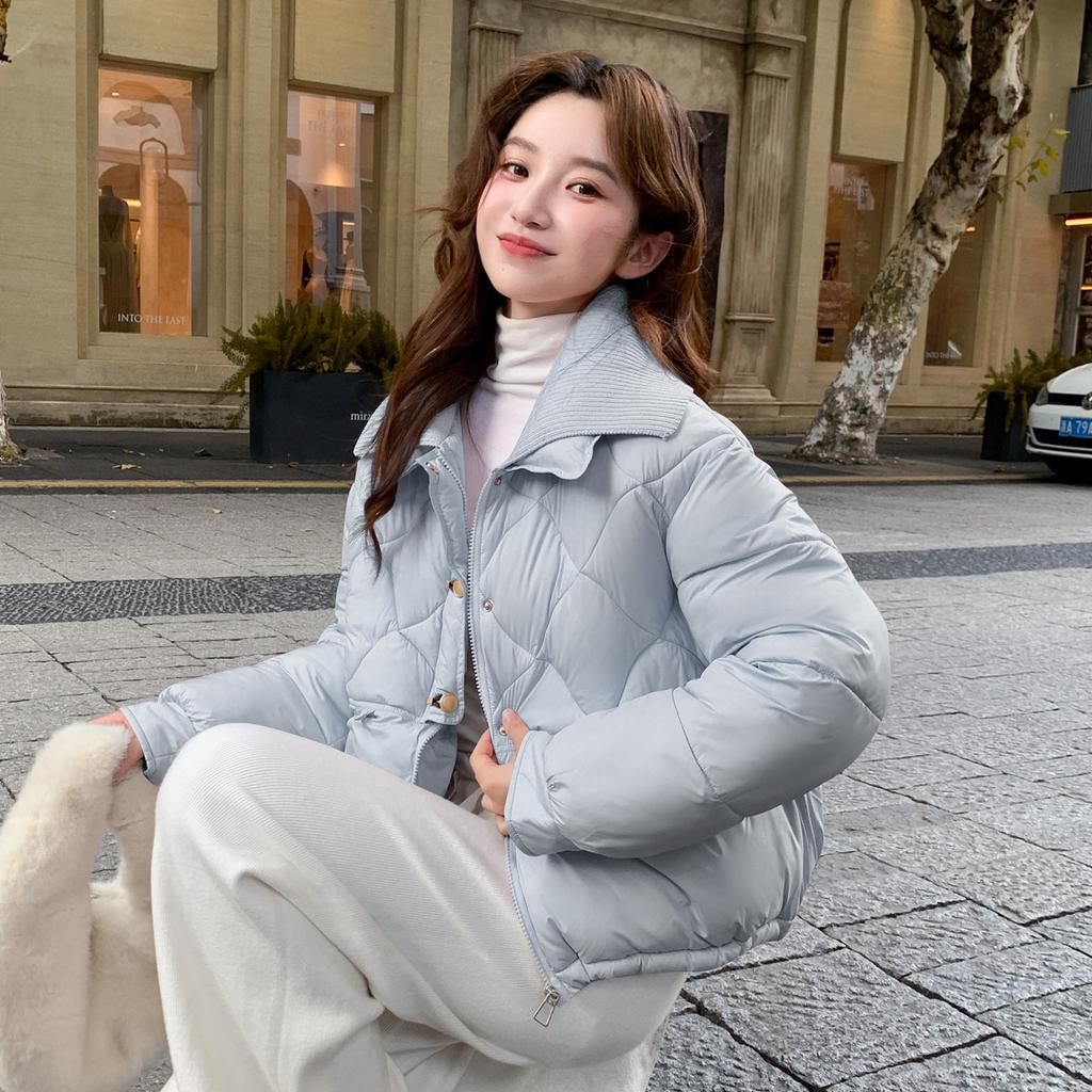 Зимняя Новинка Вязаный Воротник С Вставками Хлопковая Одежда Женская Корейская Версия Свободная и Универсальная Модная Теплая Хлопковая Одежда