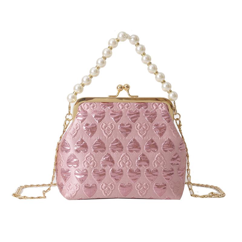 Luxury Beaded Clutch Bag with Chain for Women Evening Bag Shell Design Messenger Handbag Printed Fashion Standard Shoulder Bag New