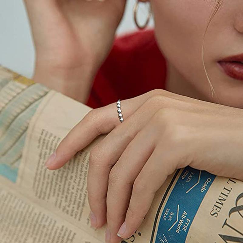 1 шт., кольца-спиннеры, кольцо для снятия тревоги и стресса, открытое кольцо из нержавеющей стали с бусинами, регулируемый размер, женские ювелирные изделия, подарки