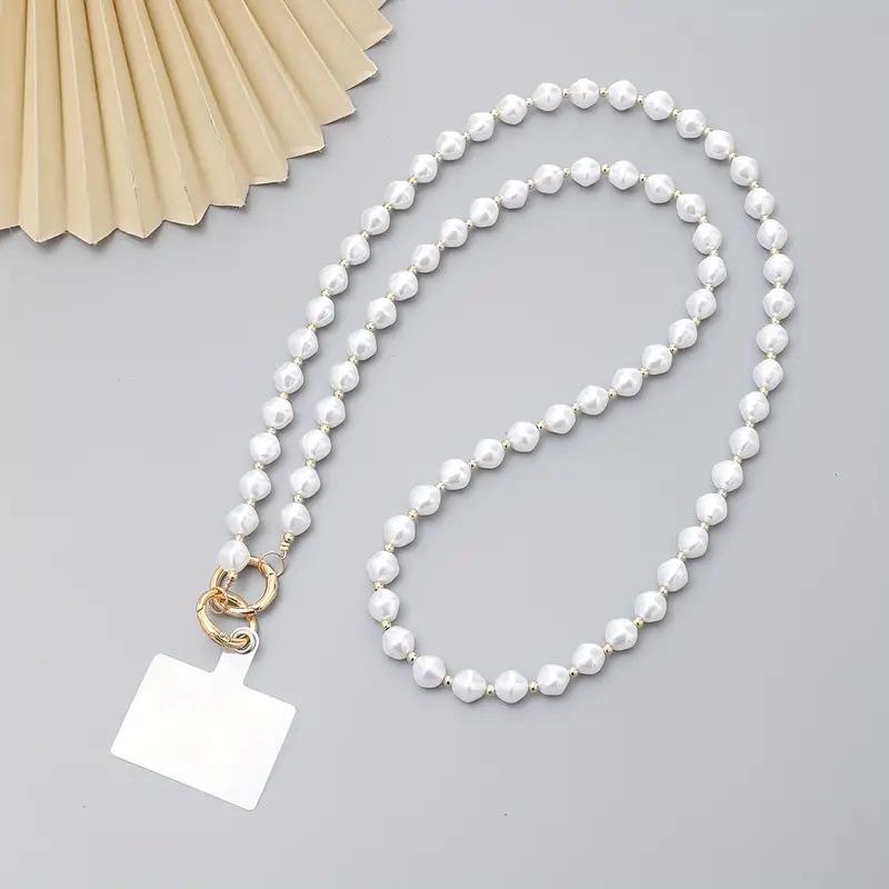 Pearl Mobile Phone Chain Necklace - Crossbody Lanyard for Women