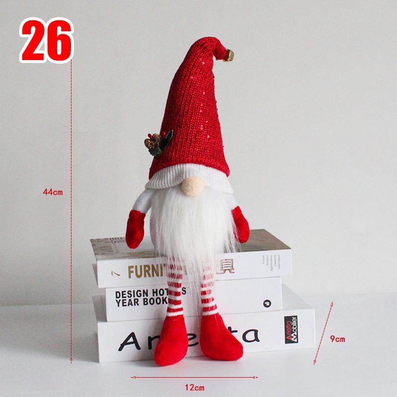 34 Styles Knitted Fabric Swedish Tomte Dwarf Rudolph Gnomes Dwarf Santa Claus Faceless Plush Doll