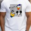 T-Shirts Men's Casual Mickey Donald Goofy Be Yourself Cartoon Print Regular Short Sleeve Slight Stretch Crew Neck