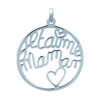 [H6191] - Silver Pendant 'I Love You Mom' - 25 Mm