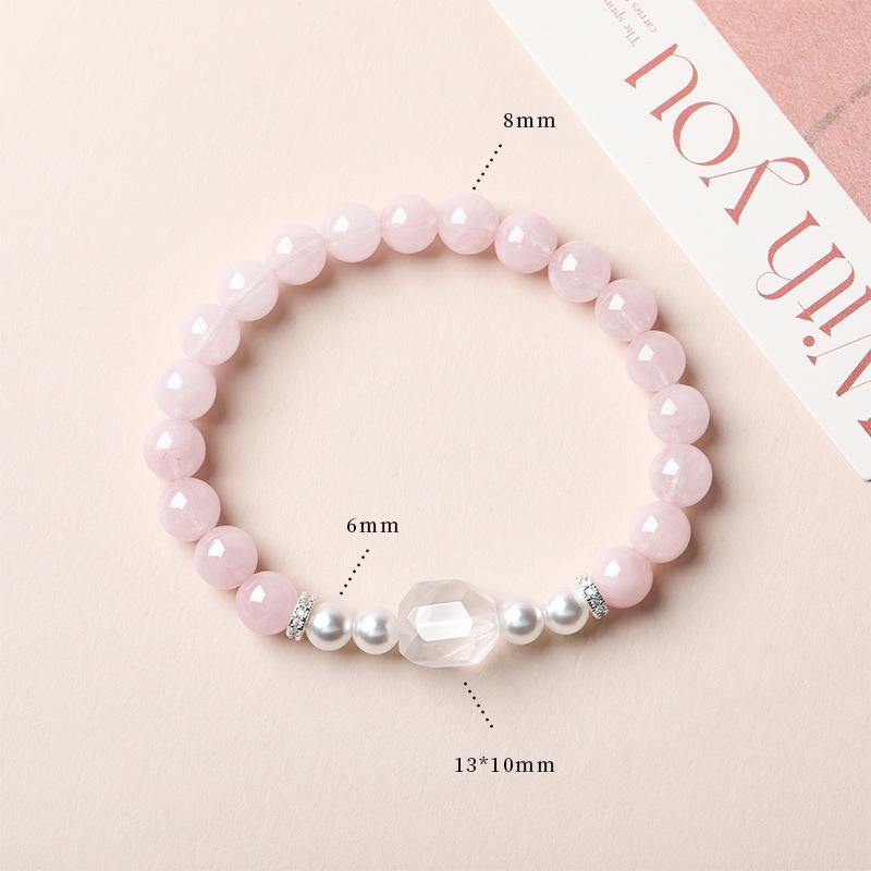 Amethyst & White Crystal Beaded Bracelet for Girls - Sweet Summer Fairy Jewelry