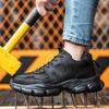 Fashion Women Black Safety Shoes Steel Toe Sneakers Anti-puncture Work Shoes Breathable Lightweight Work Sneakers Protective Sneakers