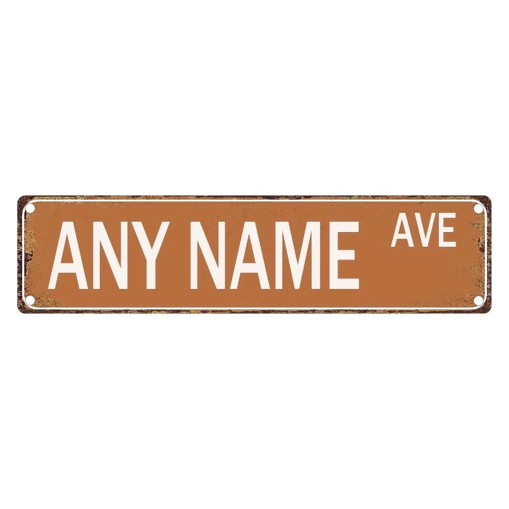 Personalized Retro Street Sign 15.75x3.94in Custom Metal Foil Wall Decor