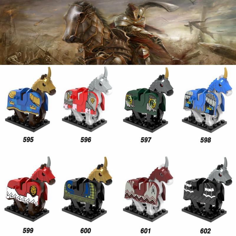X0158 Medieval Roman Knight War Horse Compatible Military Building Blocks Minifigures Accessories Kids Toys
