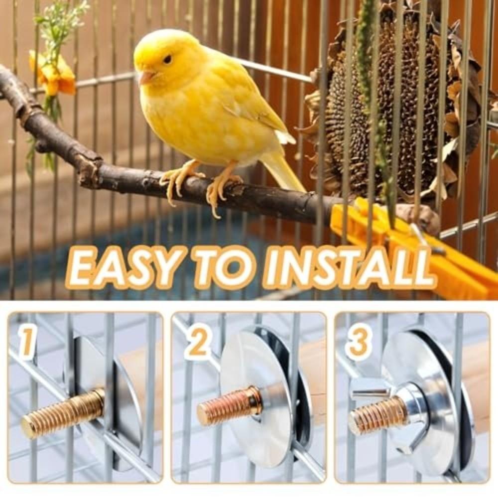 Assorted Sizes Bird Perch Platform Fan Shape Wooden Stand Cage Accessories  Pet Habitat