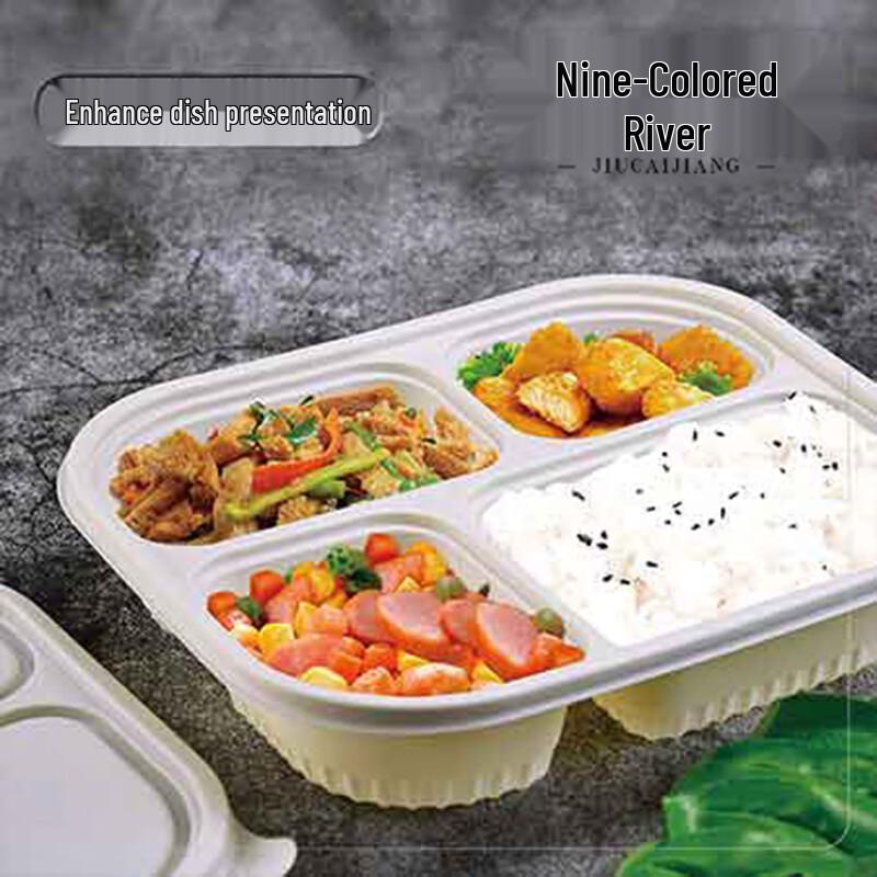 Degradable Corn Starch Disposable 5-Compartment Lunch Boxes