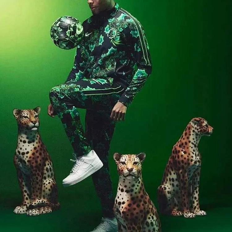Nike Повседневные брюки с цветочным узором и принтом для мужчин, черные, зеленые, AH7887-010