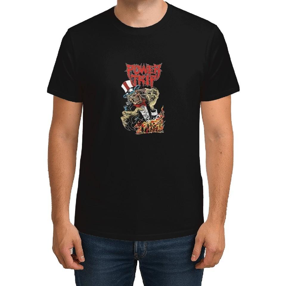 Power Trip Red Logo T-Shirt Unisex Heavy Cotton All Sizes Reprint