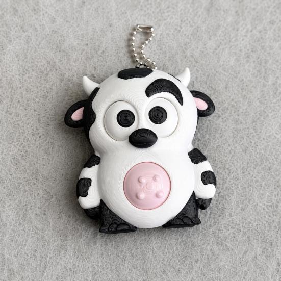3D Printed Animals Fidget Clicker Keychain, Anxiety Stress Relief Sensory Toy, Cartoon Animal Charm for Backpack, Keys, Bags