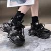Мода 2024 года, новые осенне-зимние женские спортивные туфли на толстой подошве, повседневные женские спортивные туфли на шнуровке в готическом стиле на высоком каблуке