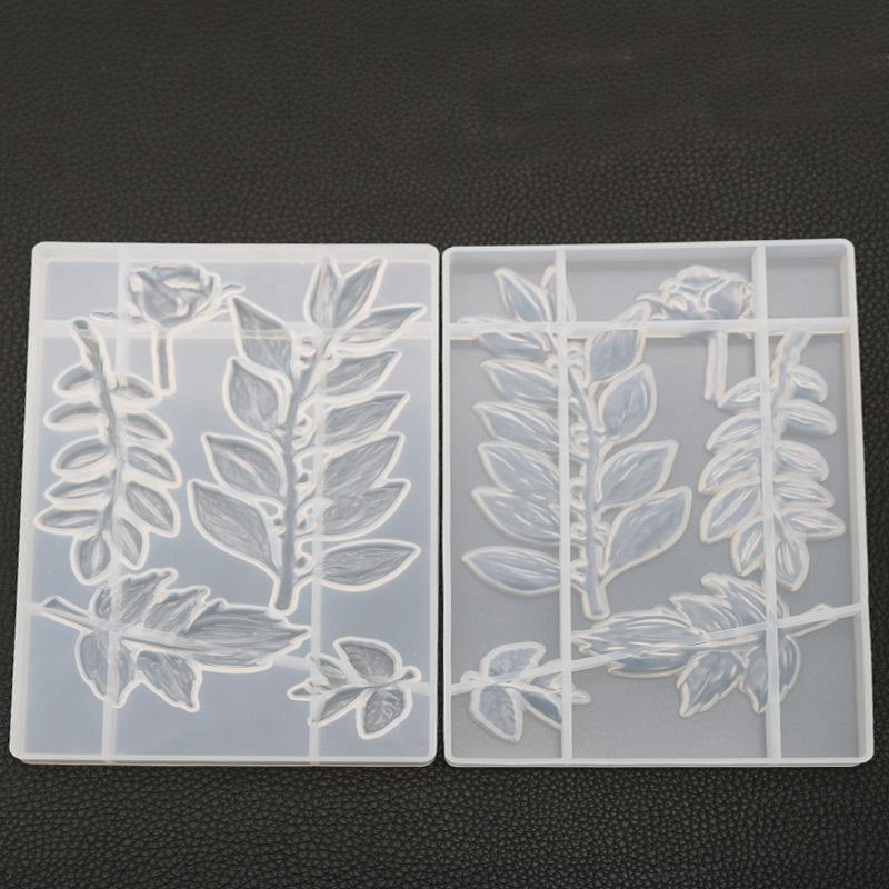 High Quality Silicone Mold Diy Crystal Glue Mold Rose Flower Leaf Mirror Handmade