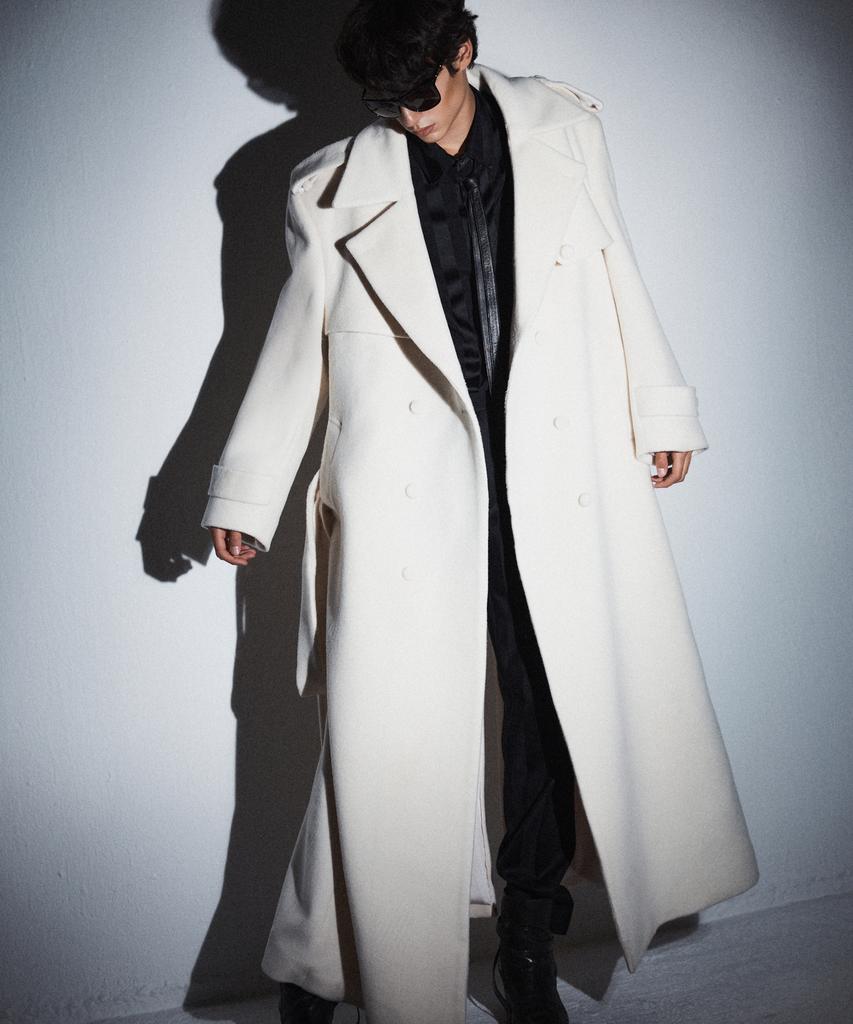 Untage Wool Oversized Long Coat [White(Unisex)]_Uth-Fc11