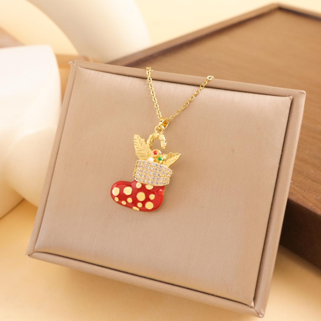 Necklace Female European and American Christmas Versatile Atmosphere Necklace Niche Design High-end Titanium Steel Accessories