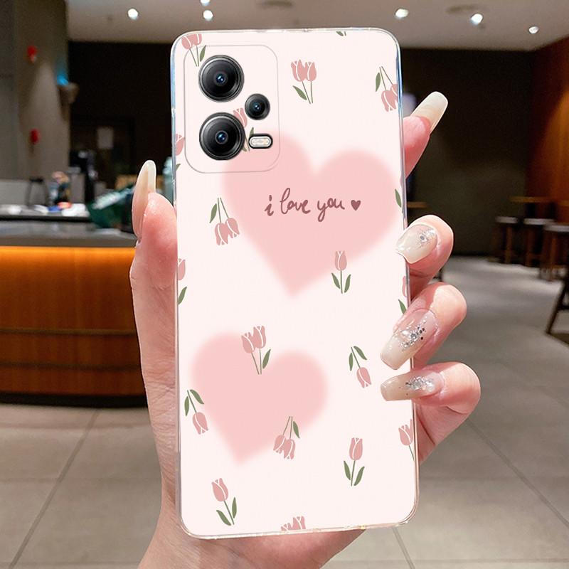 Phone Case For Xiaomi POCO X5 5G/Redmi note 12 5G/POCO X5 PRO 5G Butterfly Protective Casing Transparent Soft Silicone TPU Cover