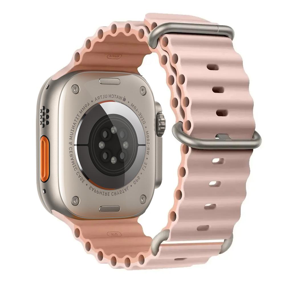 Ocean Strap for apple watch Band 49mm 44mm 40mm 45mm 41mm 46mm silicone bracelet correa iWatch series 7 6 5 3 se 8 9 10 ultra 2