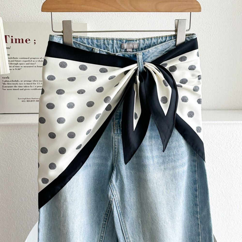 Satin Silk Scarf Ethnic Style Shirt Extender Fashion Jeans Waist Accessory Jeans Waist