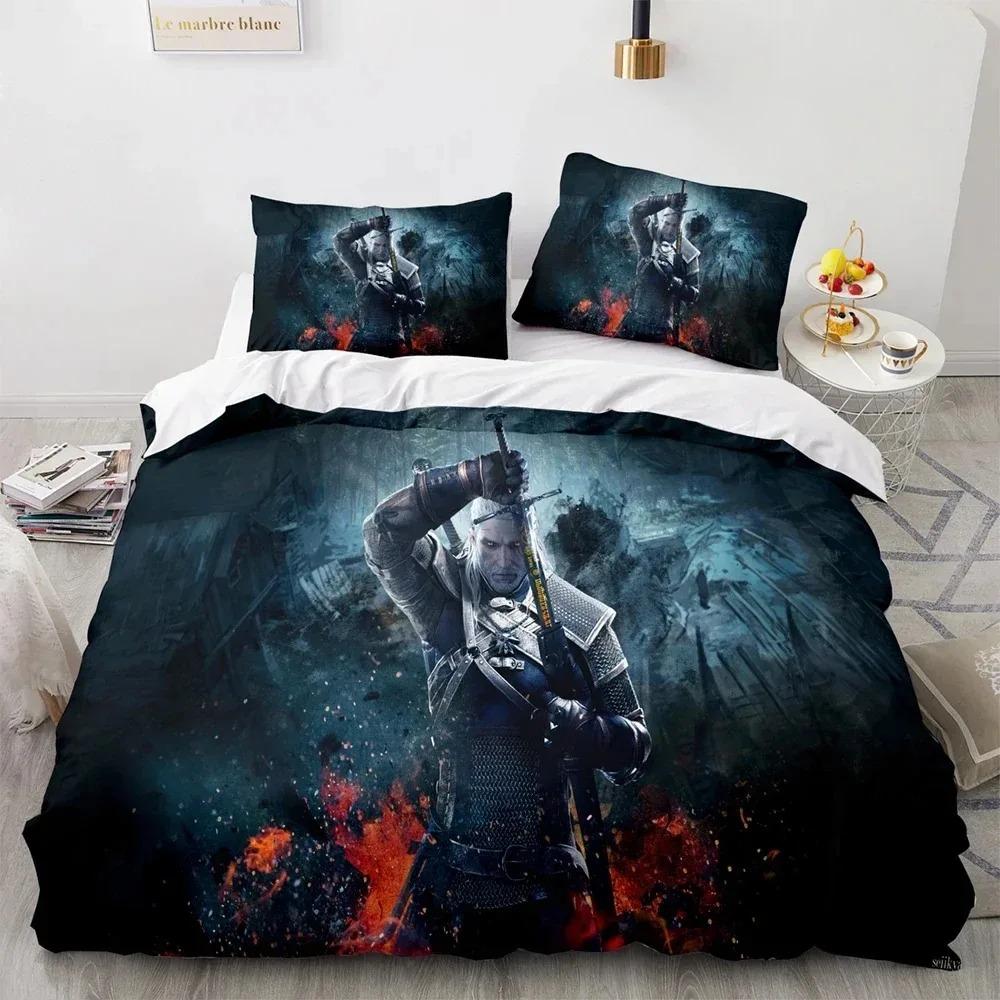 3D Printed Witchers Duvet Cover Game Bedding Set Double Twin Full Queen King Adult Kids Bedclothes Quilt Cover