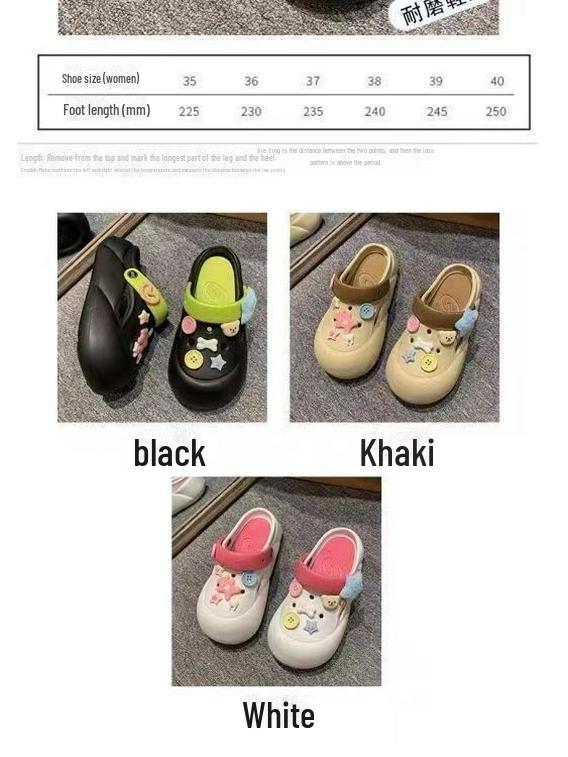 Лето 2023 г. Женские милые тапочки с мультяшным принтом: Сандалии Baotou для улицы и дома