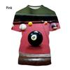 Fashion Billiards Men's and Women's 3d Printing Casual Short-sleeved T-shirt Plus Size Xxs-6xl
