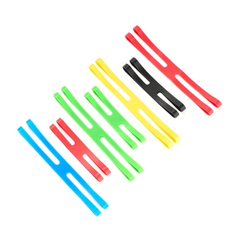 10Pcs Elastic H Bands Strap for Book Binding, Art Projects & Outdoor, Multicolors Silicone Rubber Bands H Bands,  2 Size